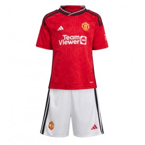Manchester United Hjemmebanesæt Børn 2023-24 Kort ærmer (+ korte bukser)